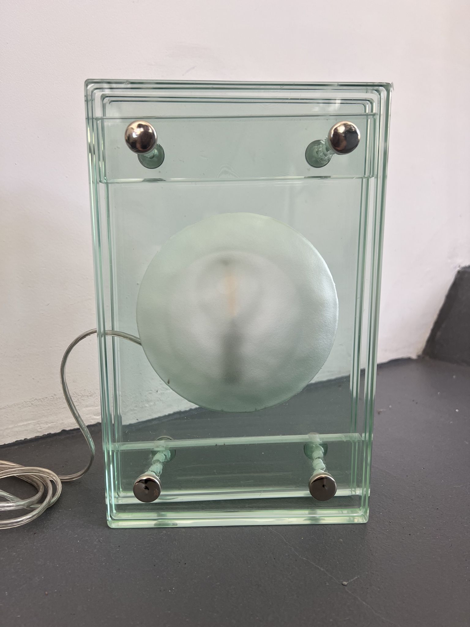 Italian Modern thick glass table lamp from 70s