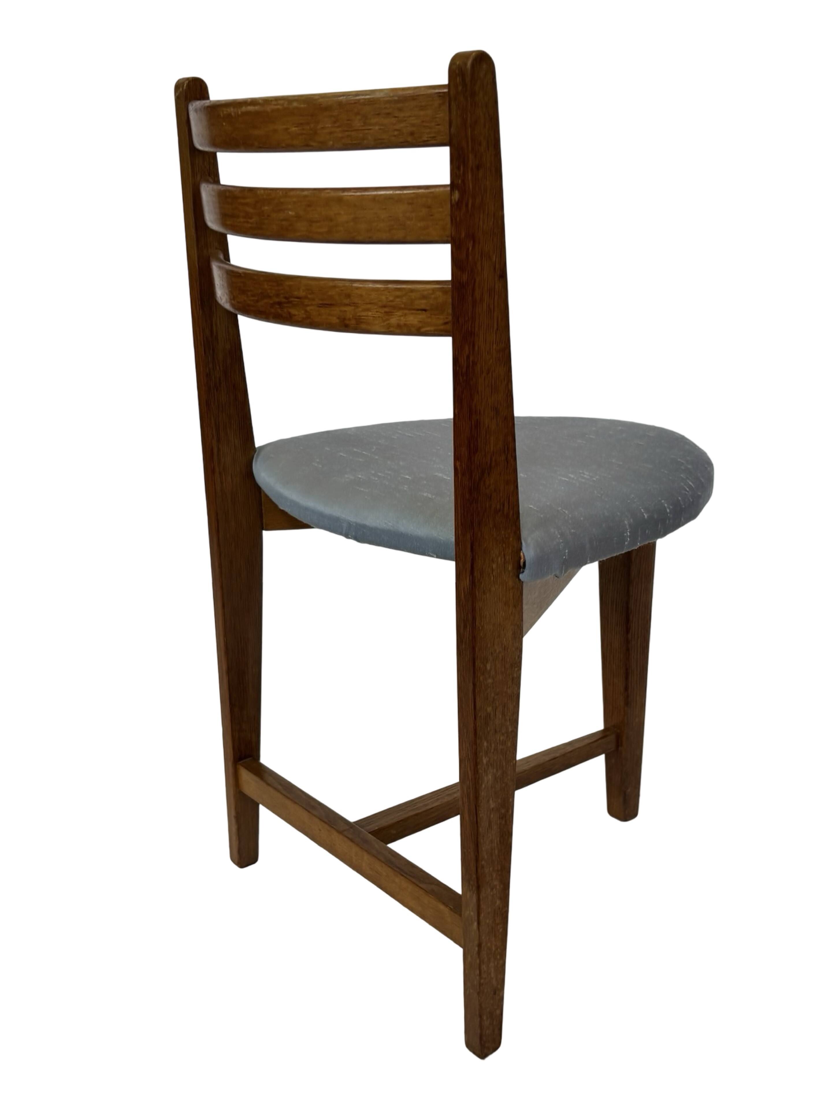 Vintage rare three-legged dining chair 1960s oak heart chair