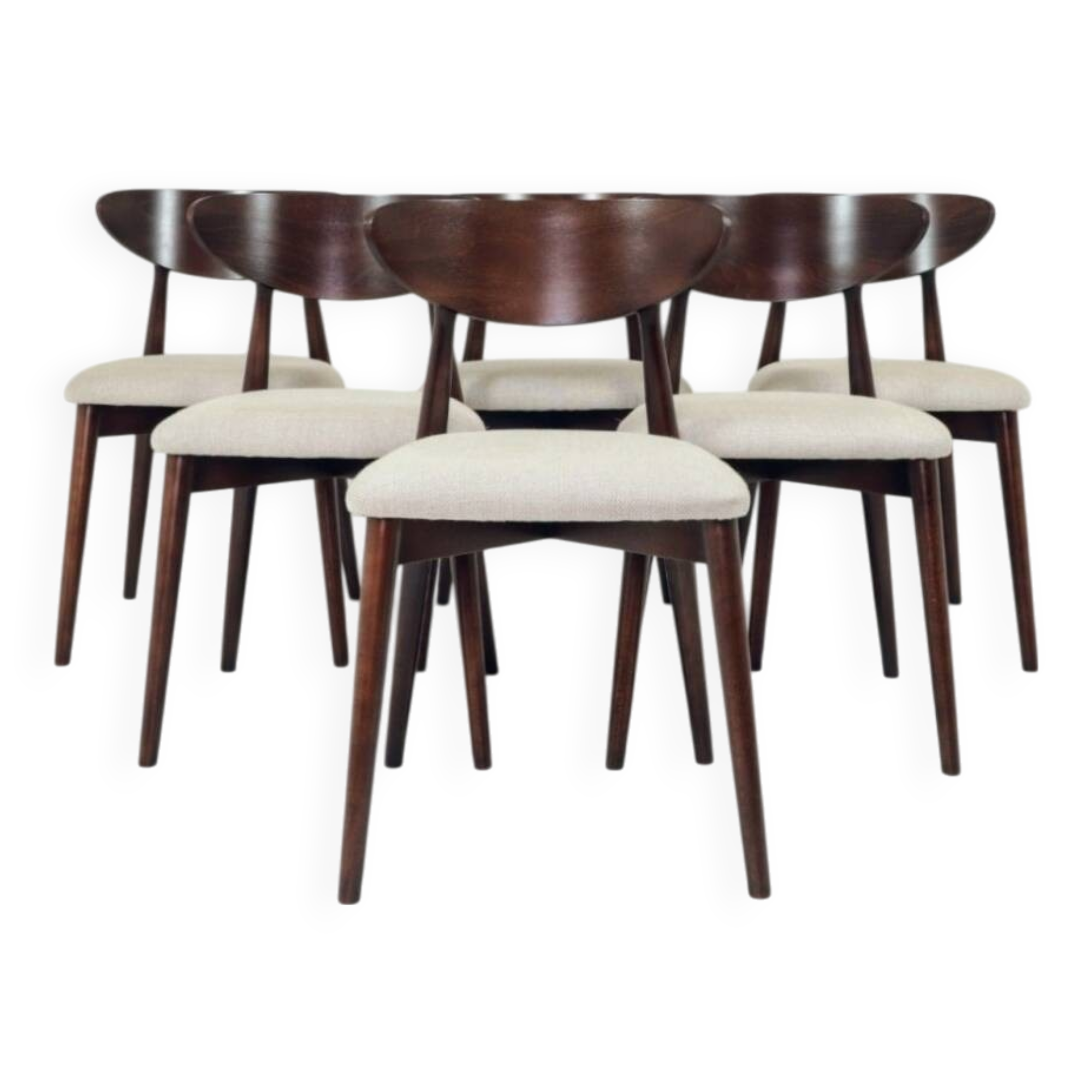 Chaises de salle à manger scandinave design beige blanc lot de 6