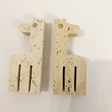 Travertine giraffes by Enzo Mari for Fratelli Mannelli, 70s