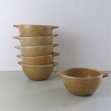 Set of 6 CNP Grès Village stoneware bowls