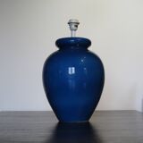 Large d'albret lamp base - made in france, 70's, cracked blue