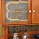 Buffet Double Corps Vintage Art Déco / Populaire en Bois Blond