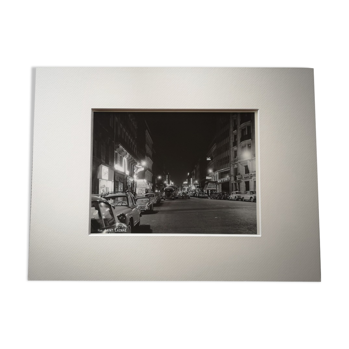 Photograph 18x24cm - Black and white silver print - Rue Saint Lazare - 1950s-1960s
