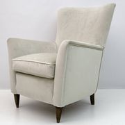 Pair of Gio Ponti Style Mid-Century Modern Italian Velvet Armchairs for Isa