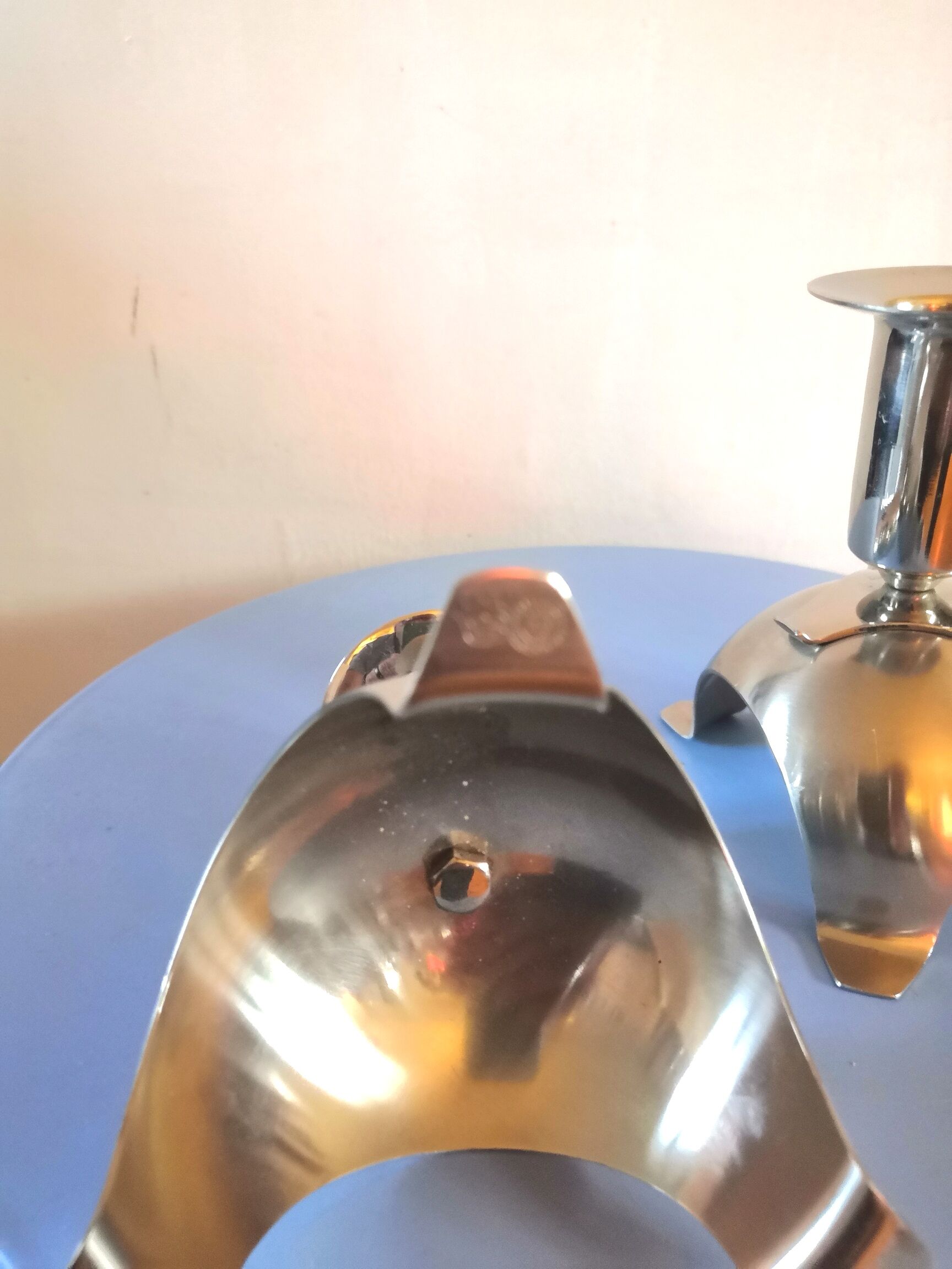 Pair of bouillet Bourdelle design candle holders, Lyon, 70s