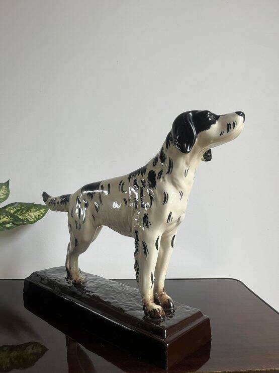 Setter animal earthenware from the Sainte Radegonde factory, 1950s