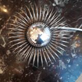 Chrome metal "spring" lamp