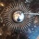 Chrome metal "spring" lamp