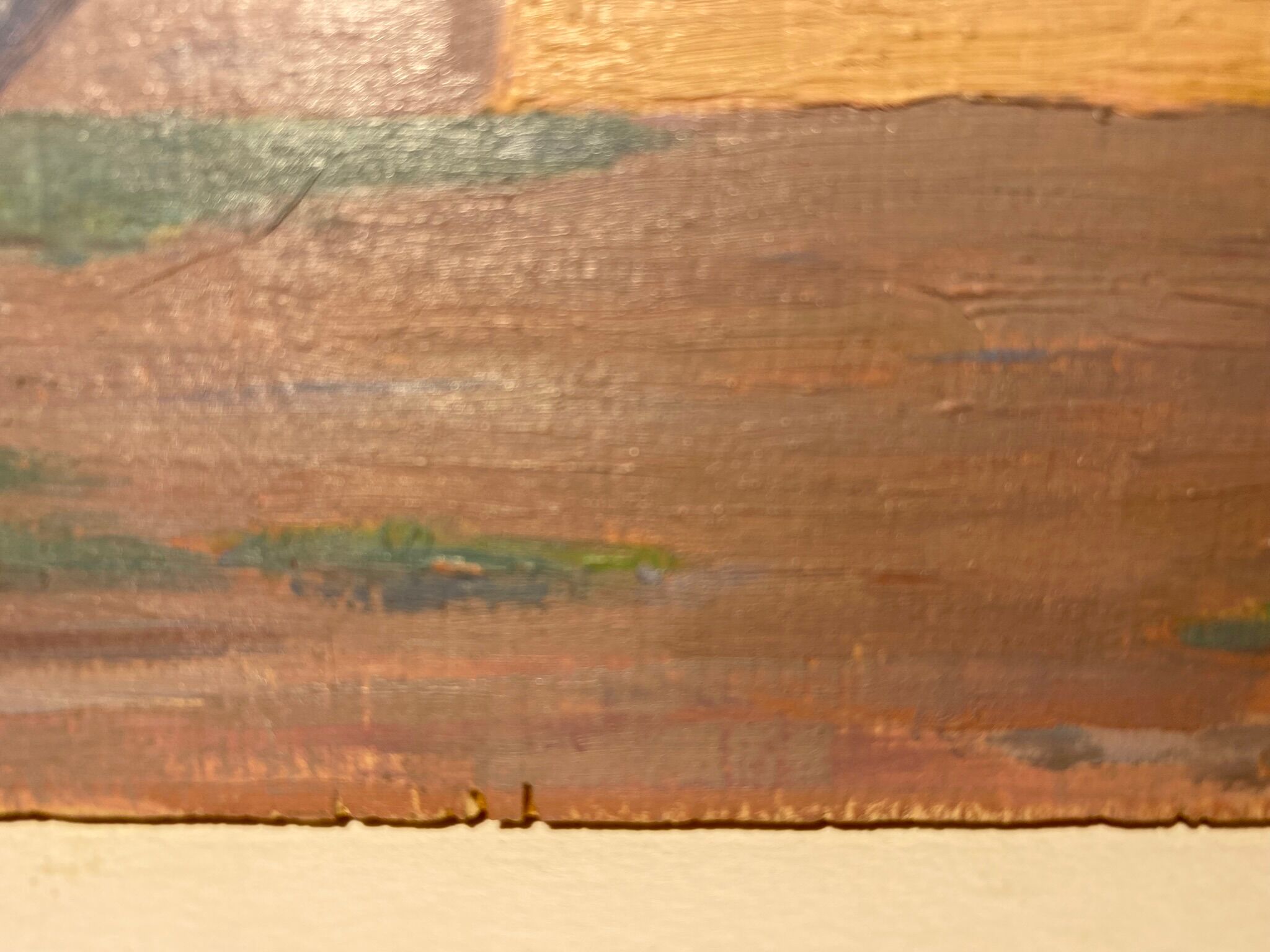 Old painting, landscape Monts du Lyonnais, signed, mid-twentieth century