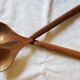 Set of rosewood salad cutlery and striated sleeve