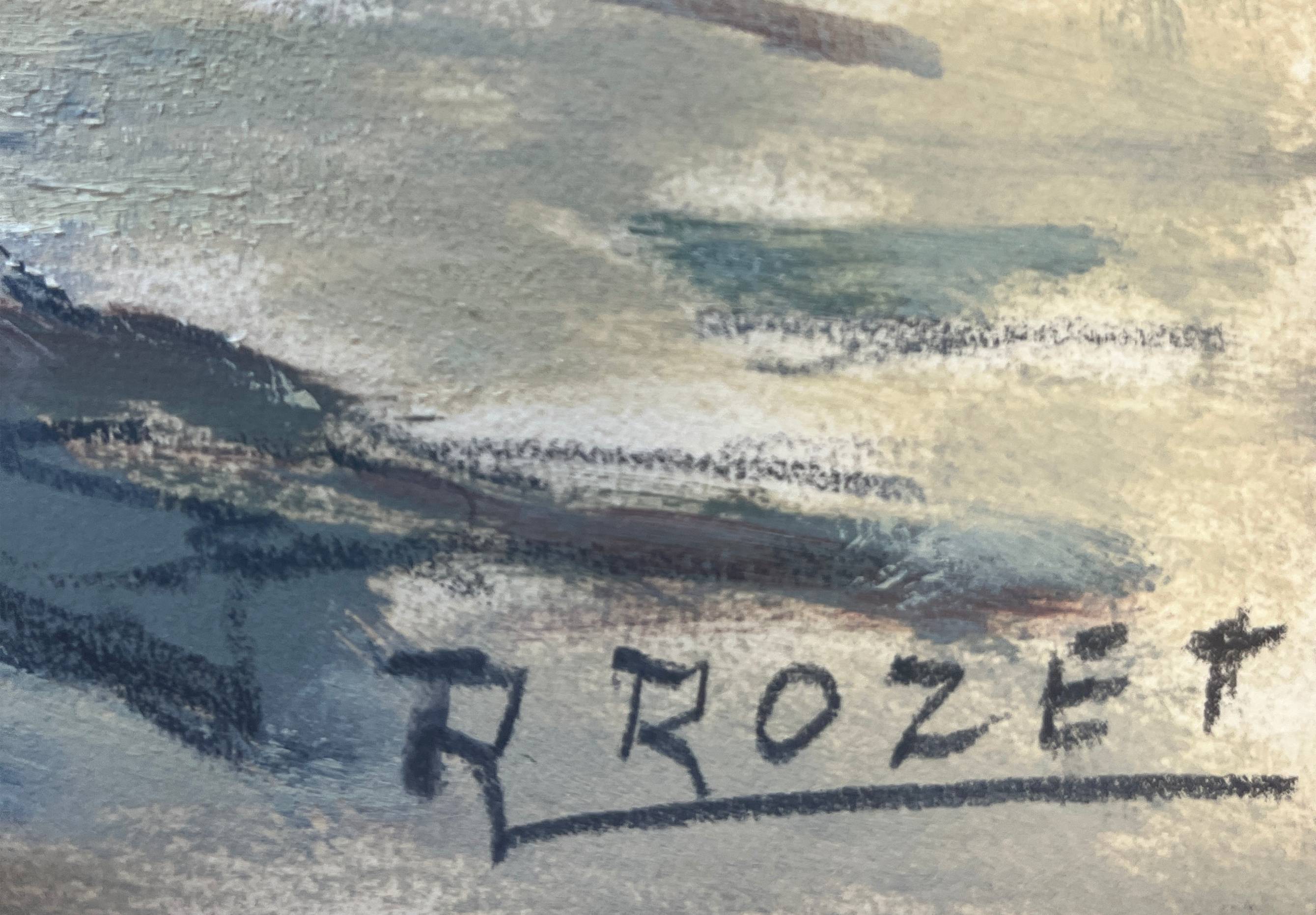 HSP painting "Varangeville Beach" by Roger ROZET (1915-2001) Normandy