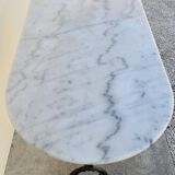 Cast iron bistro table and old oval marble top