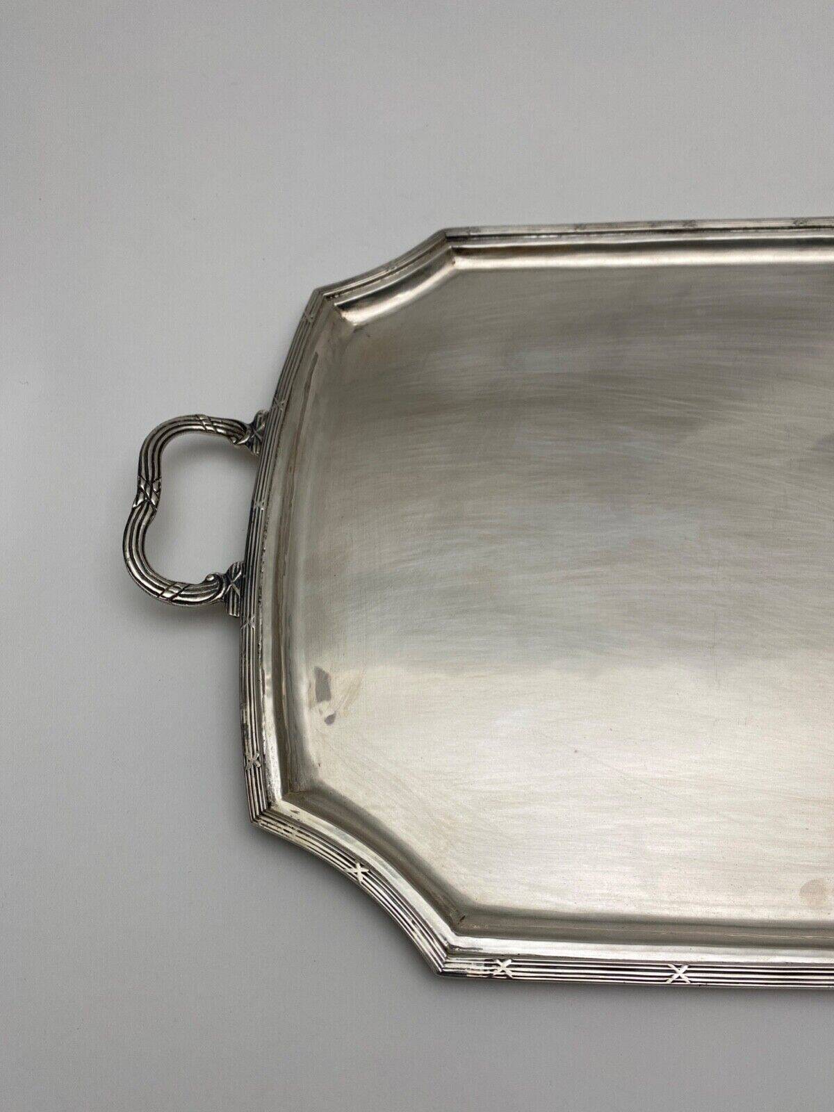 Large 19th century Louis XVI style silver metal tray