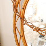 Rattan oval mirror - 73x58cm