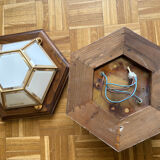 Set of two hexagonal Sothis wall lights