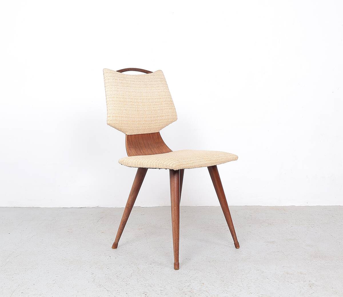 set of 2 vintage plywood dining chairs