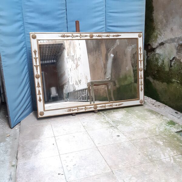 Miroir empire doré et blanc 130X89