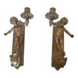 Pair of candlesticks in bronze