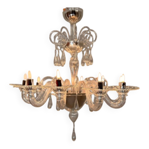Lustre vénitien en verre - transparent