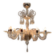 Venetian chandelier in transparent Murano glass with 10 light arms, circa 1980.