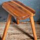 Solid wood tripod stool from the 50s