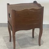 Side bedside table in natural wood with discreet side drawer