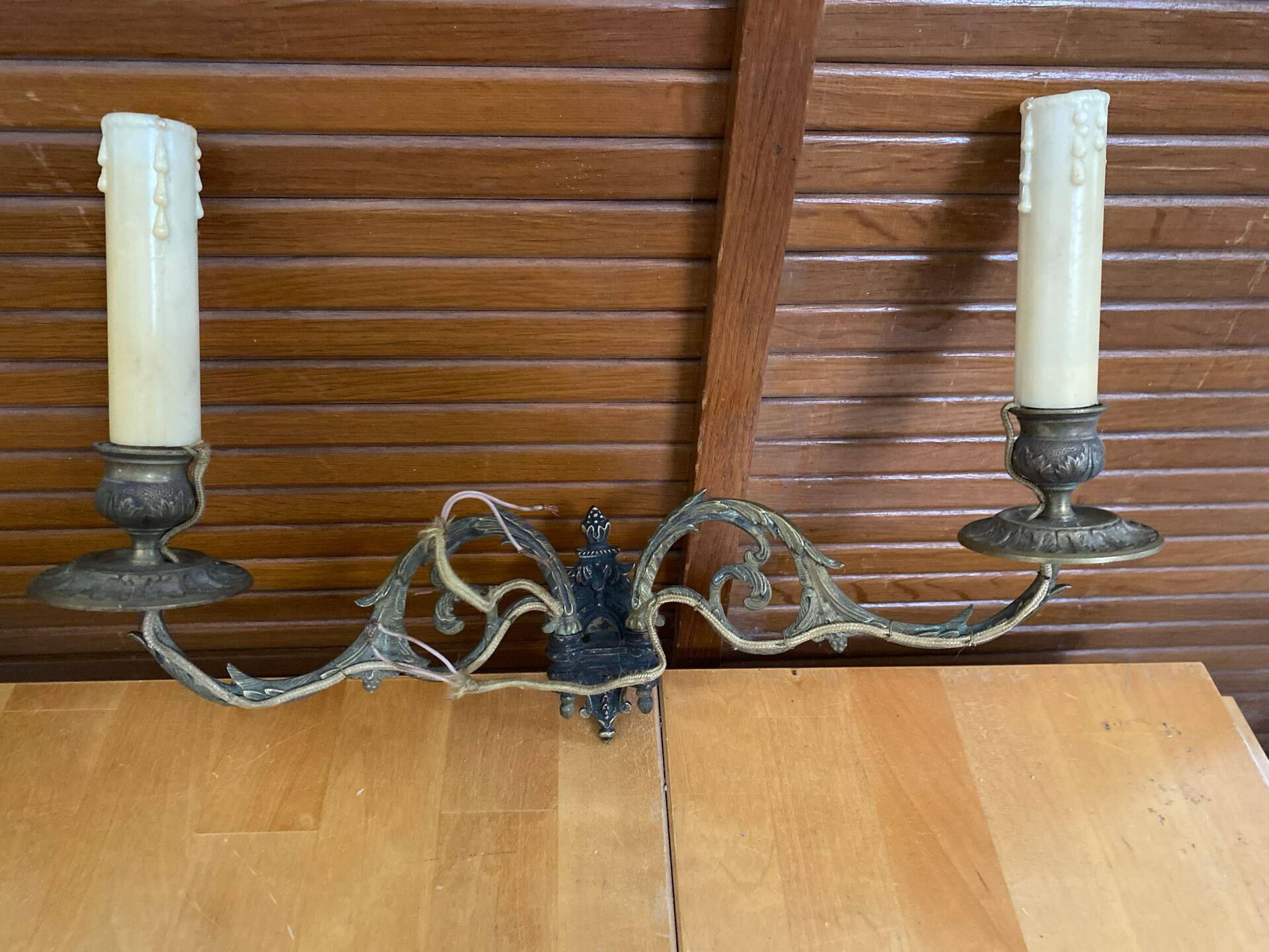 Paire applique piano double ancienne e. muller bronze doré fin xixeme