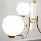 Mid-century Italian Brass and Opaline Chandelier
