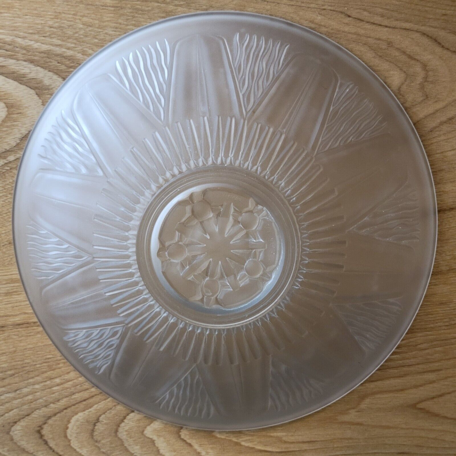 Old glass cut molded satin art deco