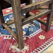 Set of 6 English chairs in oak and fine leather from the late 19th century.