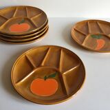 6 assiettes compartimentées vintage