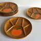 6 assiettes compartimentées vintage