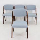 1960s Set of Four TON Beech Bentwood Dining Chairs in Bouclé, Czechoslovakia
