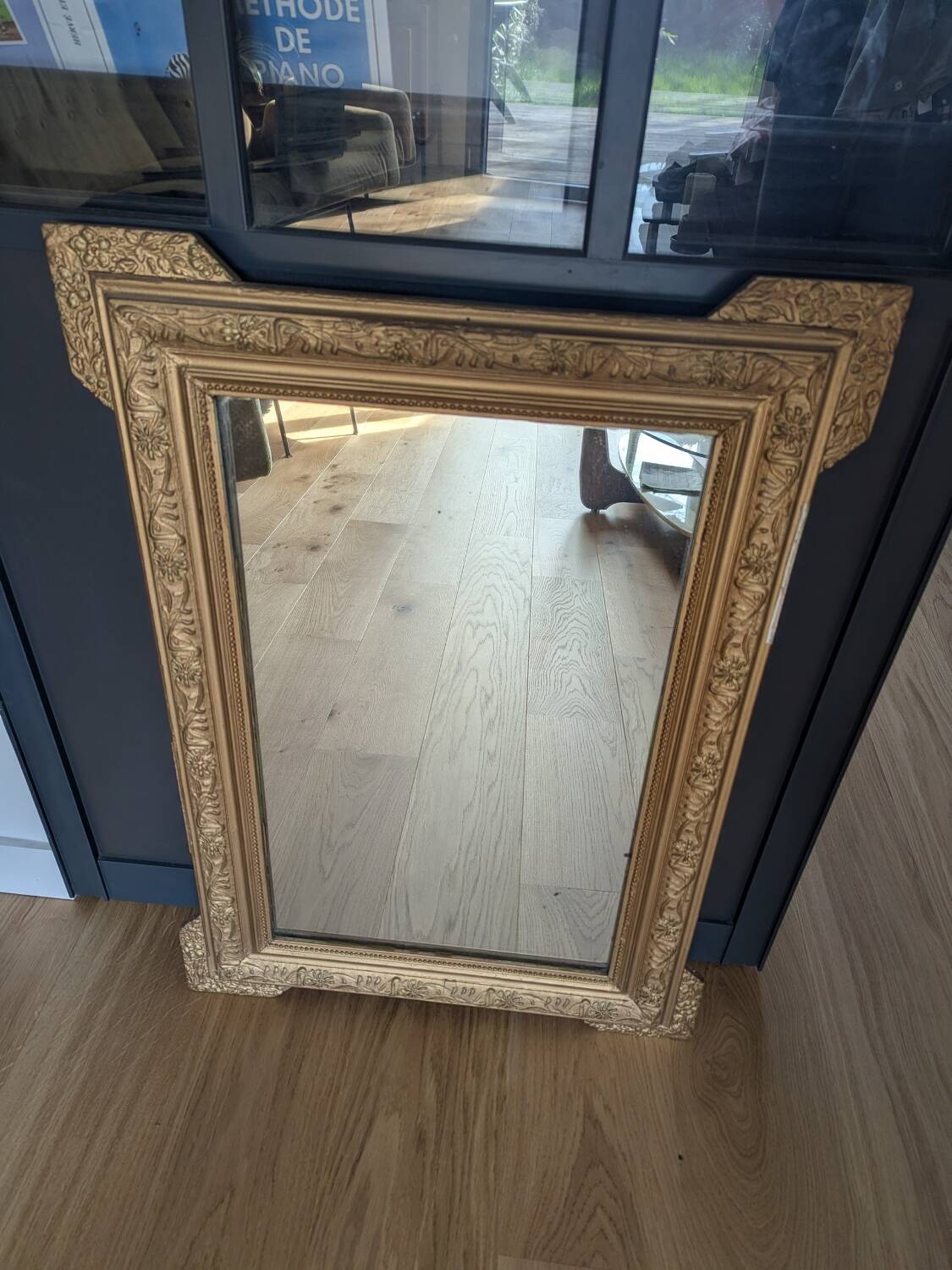 Golden mirror, 19th century.