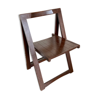 Dark wood folding chair