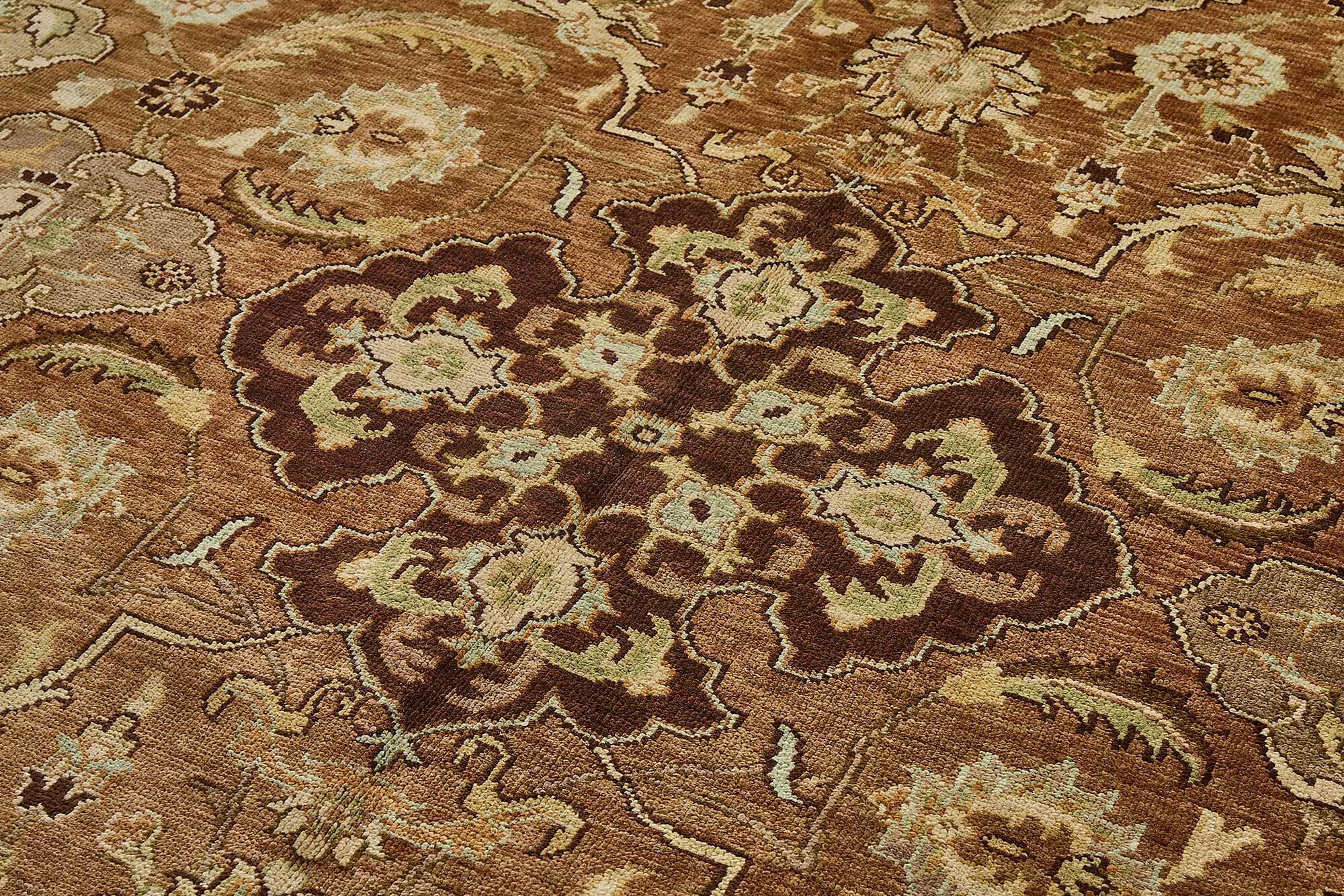 Turkish Handknotted Wool Oushak Rug 256 cm x 303 cm