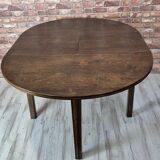 Renovated art deco round dining table, Poland 1950s