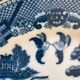 6 antique Blue Willow dessert plates