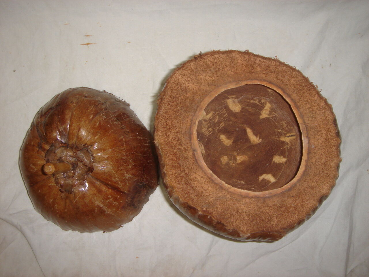 Ice bucket, naturalized coconut from 1970