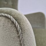 1970s, Danish armchair, velour, beech wood, original excellent condition.