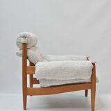 Scandinavian Lounge Armchair by Eric Merthen, 1960s – Reupholstered in Whit
