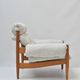 Scandinavian Lounge Armchair by Eric Merthen, 1960s – Reupholstered in Whit