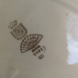 Plat oval ancien Digoin Sarreguemines véritable opaque - contour doré