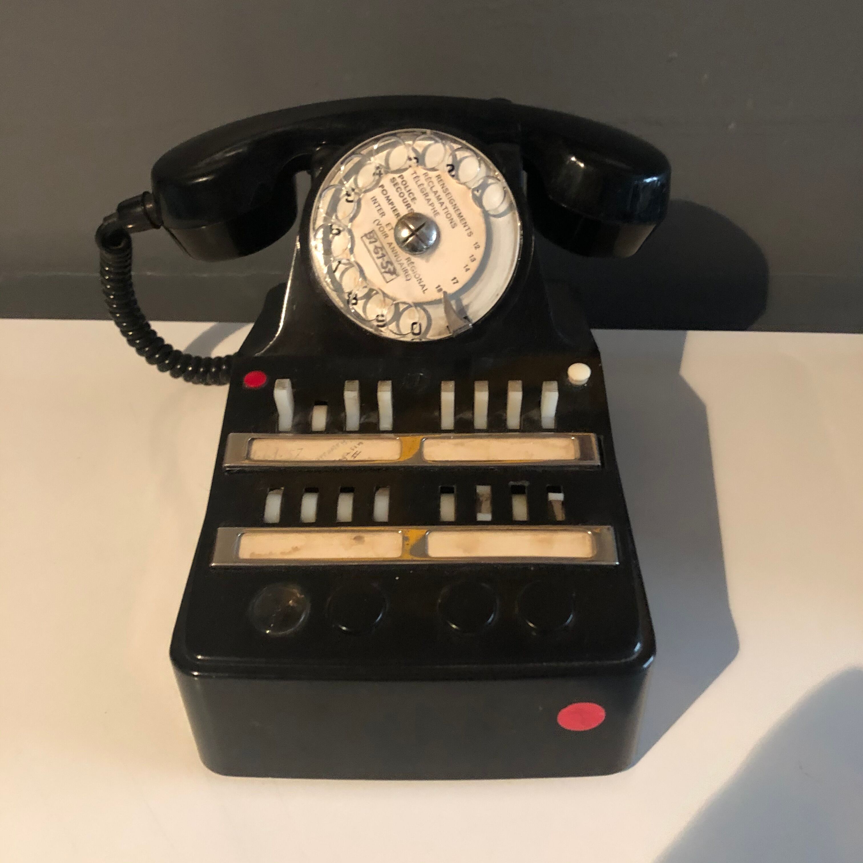 Phone old telephone switchboard in bakelite
