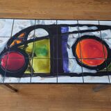 Belarti coffee table in volcanic lava ceramic with chrome legs Belgium 1960