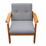 70s armchair in grey fabric