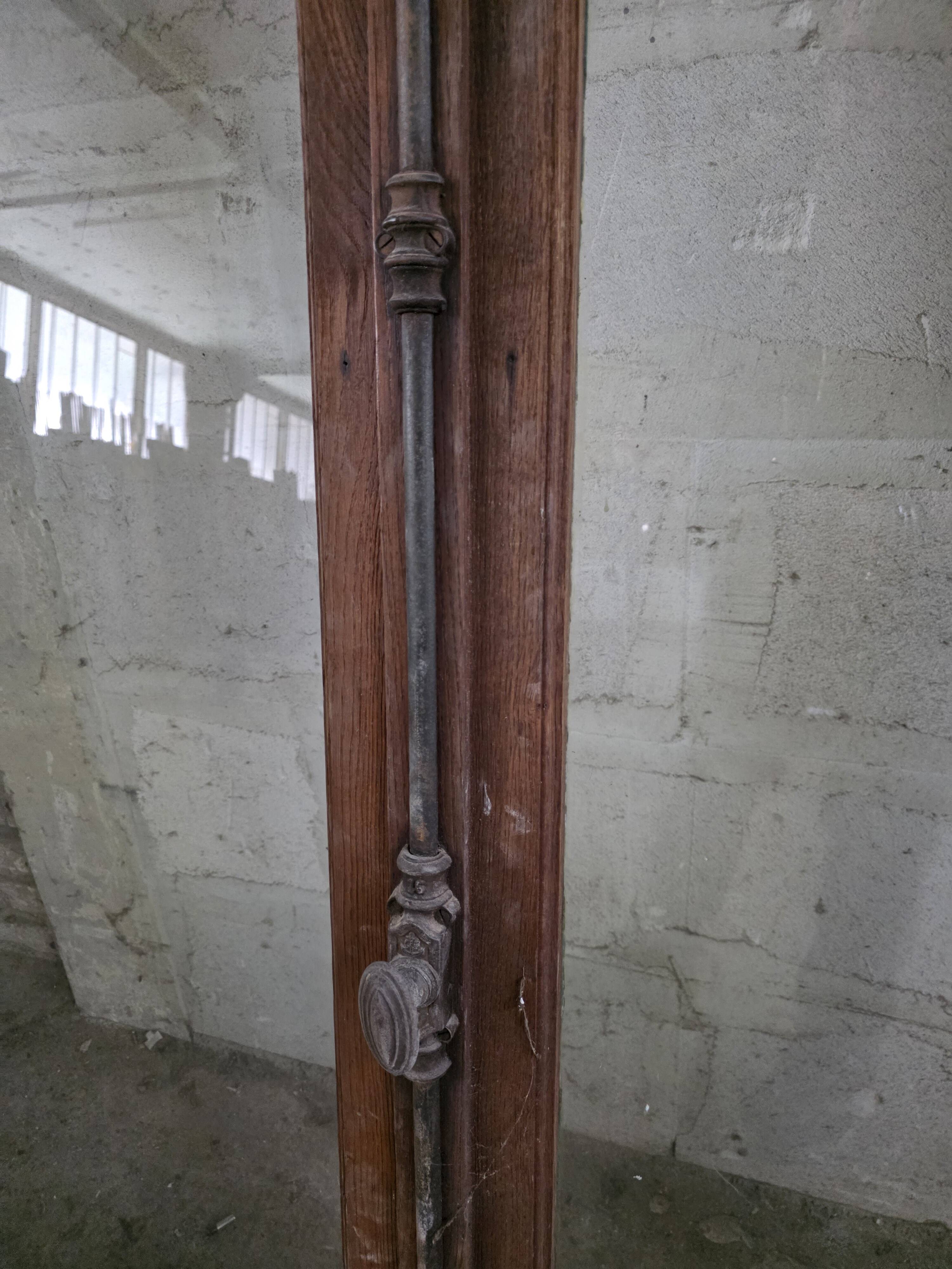 4 old solid oak windows from the early 20th century