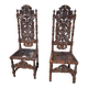 Pair of large chairs to restore in carved wood of the xix th century ref je