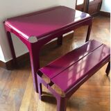 Rhino desk and Tolix crocodile bench